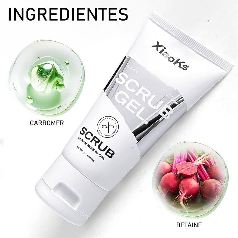 Xiaoks Clean Scrub Gel (3-Pack) with Carbomer & Betaine - 1-Minute Exfoliation, Mild & Gentle for Sensitive Skin - Non-Irritating Daily Exfoliator - 50G Each