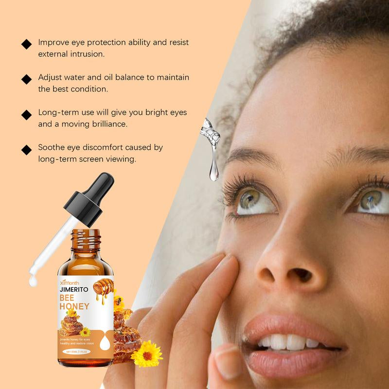 JIMERITO Bee Honey Eye Care Drops – Effects: Moisturizing, Soothing, Refreshing, for Dry & Tired Eyes Relieves Dryness Lightweight