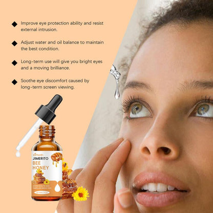JIMERITO Bee Honey Eye Care Drops – Effects: Moisturizing, Soothing, Refreshing, for Dry & Tired Eyes Relieves Dryness Lightweight
