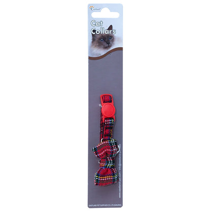 Eastland Plaid Bowtie Cat Collar Adjustable Fabric Design