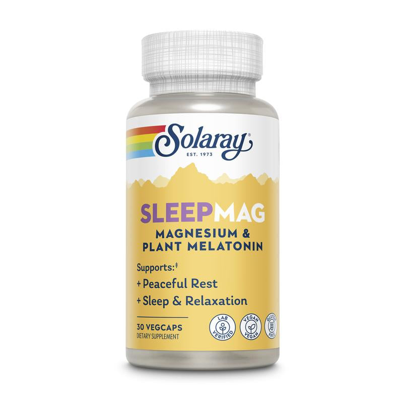 Solaray Sleepmag Magnesium & Plant Melatonin 50 Mg Magnesium Glycinate 1 Mg SOMATO Melatonin for Peaceful Rest & Relaxation 30 Vegcaps