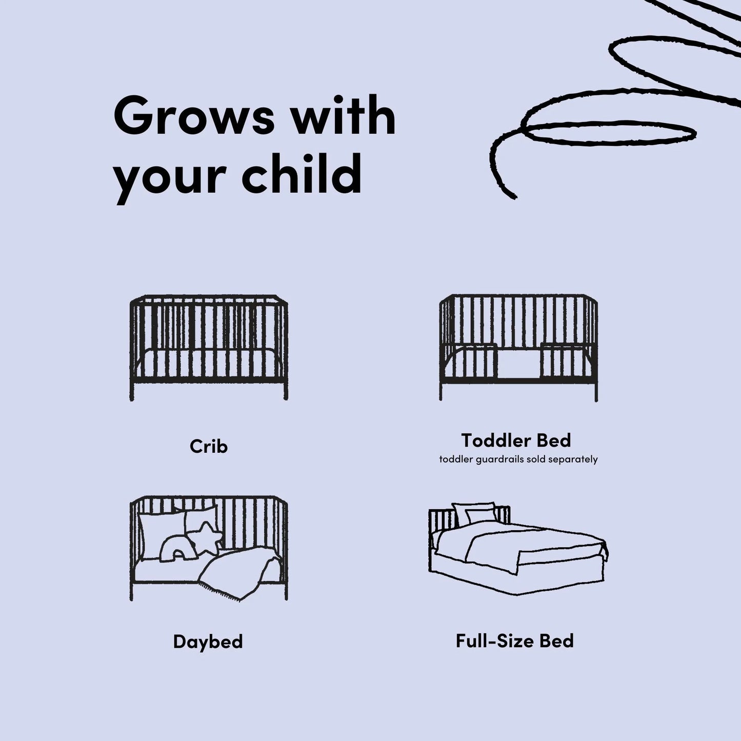 Solstice 5-In-1 Convertible Baby Crib, White