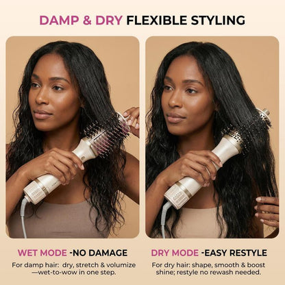 GOMYTH V1 Upgraded 4-In-1 Blow Dryer Brush with Heated Comb - Volumizer Hair Dryer Brush for Hair Drying & Styling, Salon Blowouts, Frizz-Free Shiny Hair, Reduced Heat Damage, Suitable for All Hair Types