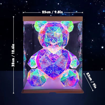 30Cm Phantom PVC Multi Faceted Rose Teddy Bear Valentine'S Day Xmas Gift Sequin LED Teddy Bear with Box Wedding Anniversary Gift