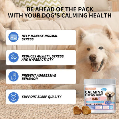 Ourcares Calming Chews for Dogs | 120 Soft Chews, Chicken Flavorrelieves Separation Anxiety, Reduces Stress & Destructive Behavior, Aids Sleep & Training