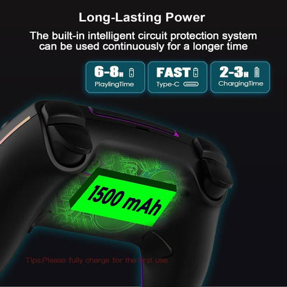 Revolutionary Anti-Stick Drift Wireless Controller for PS5, PC, Mac, Steam Deck & Mobile - Bluetooth 5.0 Gamepad with Hall Effect Sticks, Touchpad, 6-Axis Gyro, Turbo Function, 3.5mm Jack & Charging Cable!