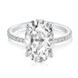 Moissanite 4.0 Ct Pavé Oval Cut Engagement Rings For Women