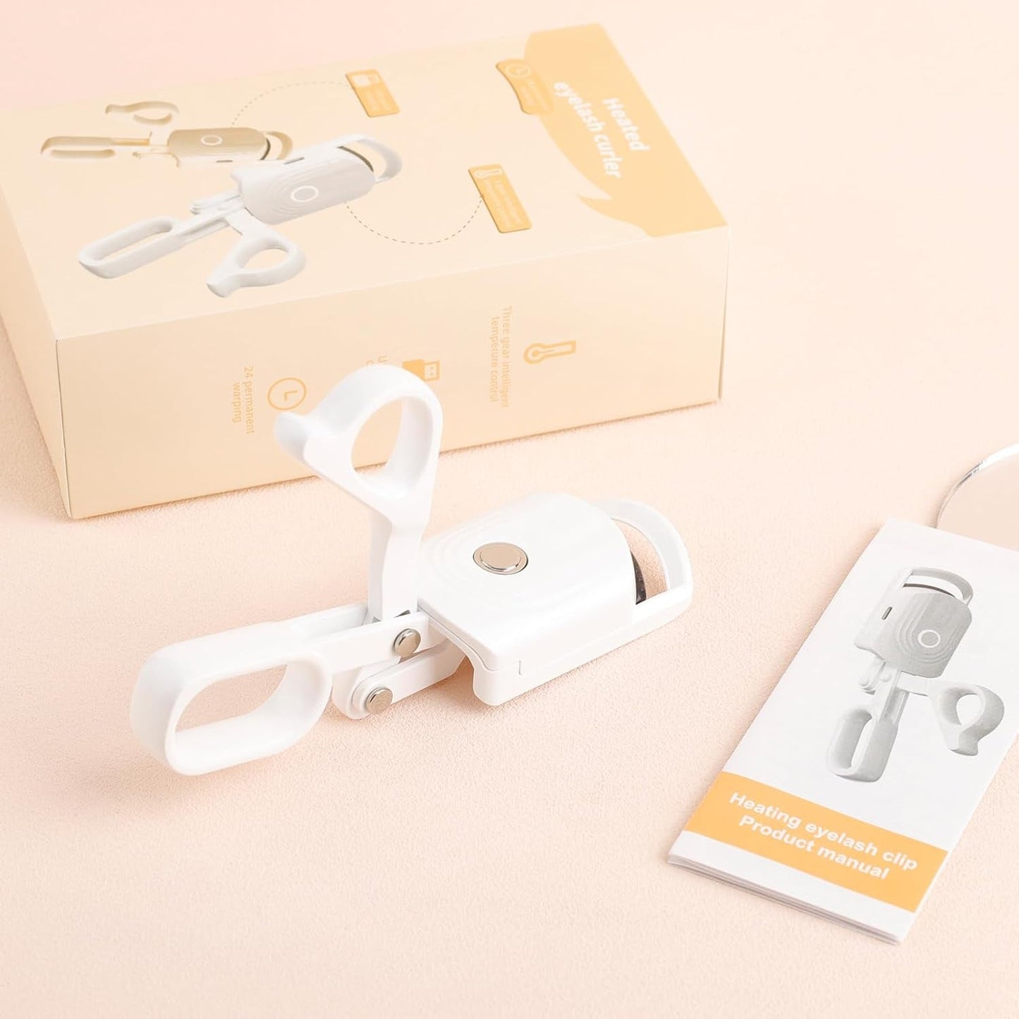 Docolor Heated Eyelash Curler Fast Heat up within 10S, 24 Hours Long Lasting Electric Eyelash Curler 3 Temperature Modes with USB Rechargeable Safe Lash Curler Quick Natural Curling Eye Lashes