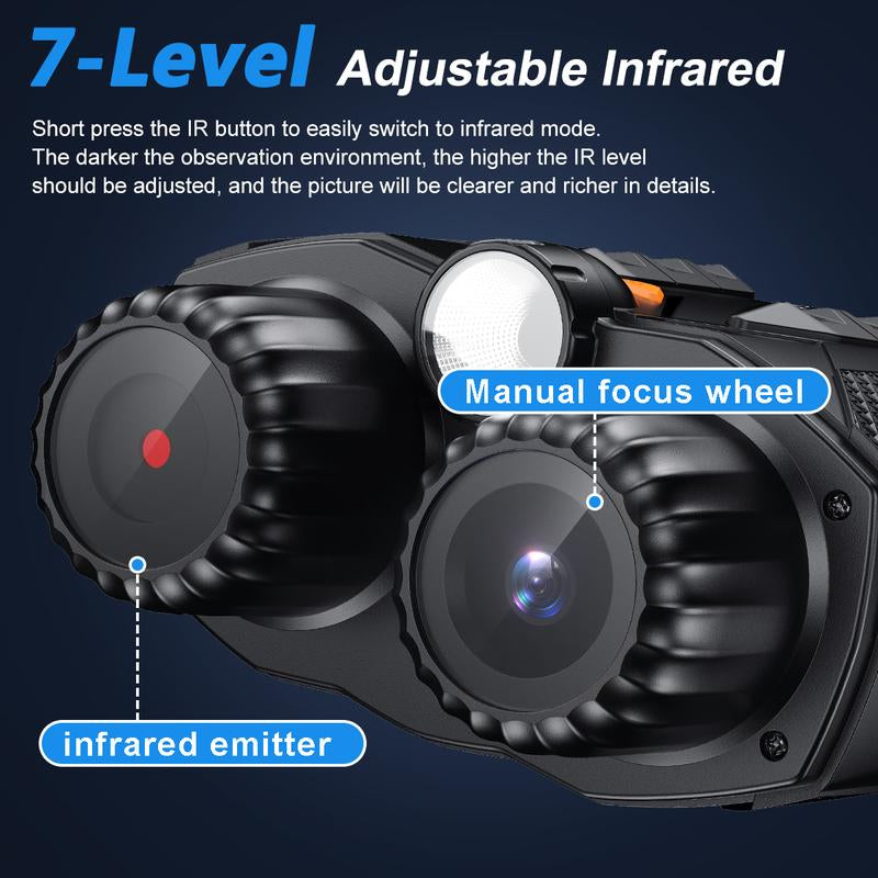 Nitehawk 4K Night Vision Binoculars - 10X Zoom, Rechargeable, 32GB SD Card Included - Perfect Cool Tech Gadgets for Camping and Boating - Ideal Gifts for Men, Dads, and Husbands!