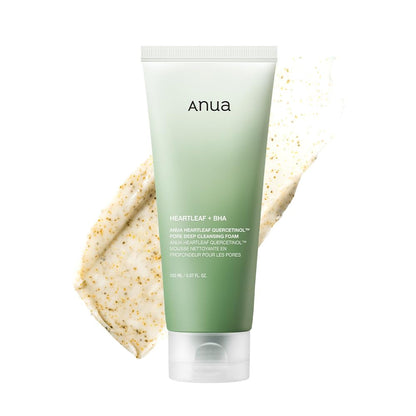Anua Heartleaf Quercetinol Pore Cleansing Foam - Deep Cleanse & Remove Blackheads, BHA & Hyaluronic Acid Infused Facial Cleanser, 150ml Korean Skincare Must-Have