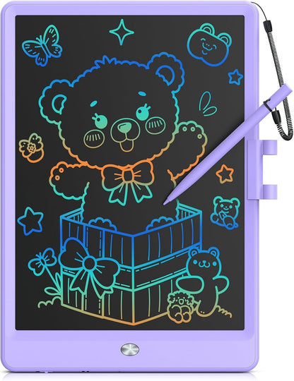 Bravokids 10 Inch LCD Writing Tablet for 3-8 Year Olds - Electronic Drawing Pad and Doodle Board as Educational Birthday Gifts for Girls and Boys (Pink)
