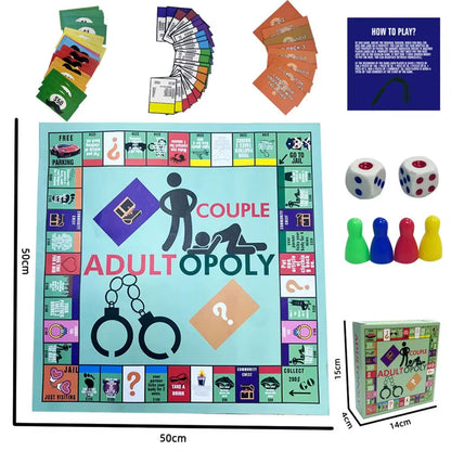 ！！Adultopoly Board Game Couple Adult Opoly Board Game Relationship Card Game Portable Couple Game Valentines Gifts for Him Her..