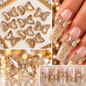 Queen - Nail Charms 10pc - #323 Silver Orange Butterflies