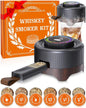 Electric Whiskey Smoker Kit with Adjustable Smoke Control (0–60S), Cocktail Smoker Kit with 6 Wood Chips, No Butane Needed, Old Fashioned Smoker Kit, Bourbon Gifts for Men, Wood Grain