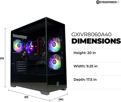 Cyberpowerpc Gamer Xtreme VR Gaming PC, Intel Core I5-13400F 2.5Ghz, Geforce RTX 5060 8GB, 16GB DDR5, 1TB Pcie 4.0 SSD, Wifi Ready & Windows 11 Home (Gxivr8060A40)