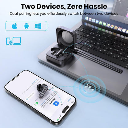 Siawag 2026 New Wireless Bluetooth Earbuds, 12.4 Mm Custom Dynamic Driver, 42 Db Active Noise Cancellation, 4 HD Mics with Clear Voice Technology