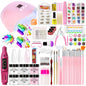 Limegirl Acrylic Nail Kit for Beginners with 75Ml ACRYLIC NAIL LIQUID Professional Nail Kit Acrylic Set with Drill Nude Acrylic Powder and Gel Nail Polish Glitter Decorations Gift for Women Manicure