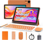 Android 15 Tablet 10 Inch, 20GB RAM+128GB ROM/ 2TB Expandable, 2.0Ghz Quad-Core Processor, 1280*800 HD Screen, 5G Wifi6 BT 5.0, 2 in 1 Tablets with Keyboard Case Mouse Stylus, Widevine L1 Blue