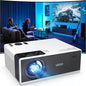 FUDONI Projector with Wifi and Bluetooth 4K Support, 300ANSI Outdoor Indoor Projector FHD 1080P Max 300" Display, Movie Video Home Theater Projector Compatible W/Hdmi/Usb/Phone/Laptop/Tv Stick