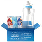 Cirkul 22Oz. Bpa-Free Plastic Water Bottle Starter Kit with Blue Lid, 3 Flavor Cartridges (1 Lifesip Fruit Punch, 1 Fitsip Mixed Berry, 1 Gosip Black Cherry) Zero Calories and No Sugar