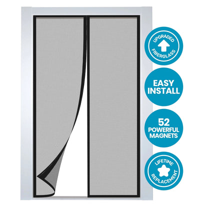 Flux Phenom Magnetic Screen Door Hands-Free Mesh Easy Install 2 Pack 38 X 82