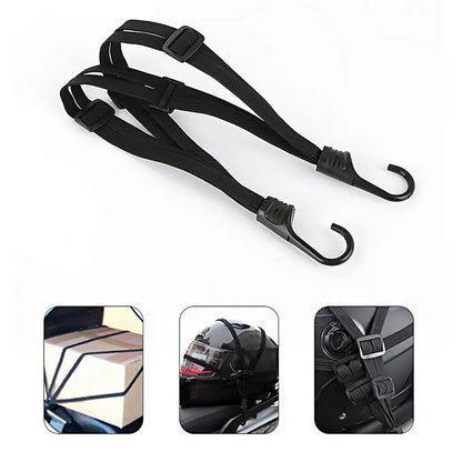 Helmet Rope Highly Elastic Luggage Binding Cord Motorcycles Strength Retractable Helmet Luggage Elastic Rope Strap with 2 Hooks
