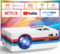 FUDONI Projector with Wifi and Bluetooth 4K Support, 300ANSI Outdoor Indoor Projector FHD 1080P Max 300" Display, Movie Video Home Theater Projector Compatible W/Hdmi/Usb/Phone/Laptop/Tv Stick