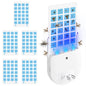 Plug-In Indoor Flying Insect Trap 5 Glue Boards UV Light Mosquito Killer With Night Light Dimmable Brightness Fly Odorless Safe Bug Zapper for Gnat Mo