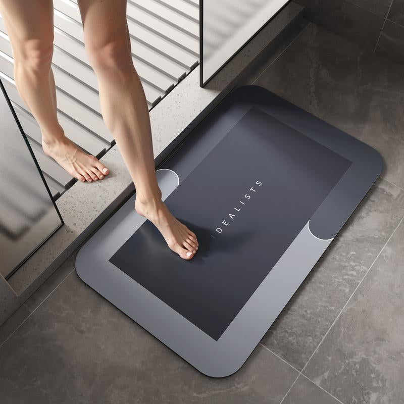 Bathroom Mat Premium Quick-Dry-Ultra-Absorbent Thin Diatomite Bath Mat-Rubber Backing Thin Non-Slip, Machine Washable, and Mildew-Resistant Rug for Shower, Kitchen, Laundry Room,And More with Geometric Design and Easy Cleaning Last-Minute Holiday Haul
