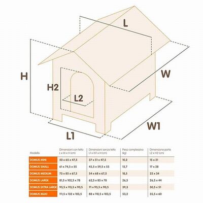 Ferplast Domus Maxi Wooden Dog House Weatherproof Shelter 127.5cm