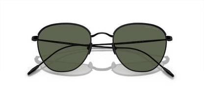 Giorgio Armani Round Metal Sunglasses with Green Lenses 51mm