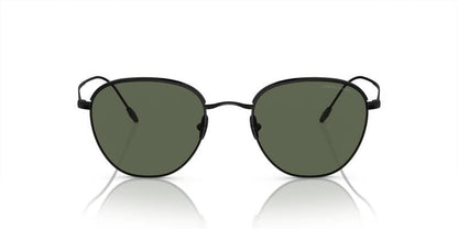 Giorgio Armani Round Metal Sunglasses with Green Lenses 51mm