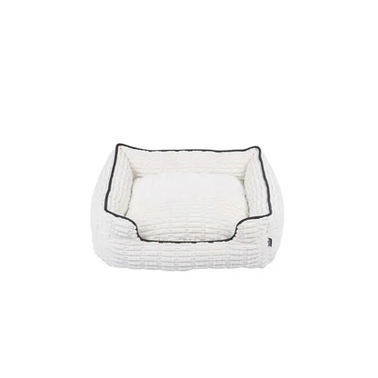 M-Pets Warm Hug Velvet Cat & Dog Bed White Medium