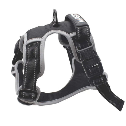 M-Pets Hiking Reflective Soft Dog Harness Black Medium