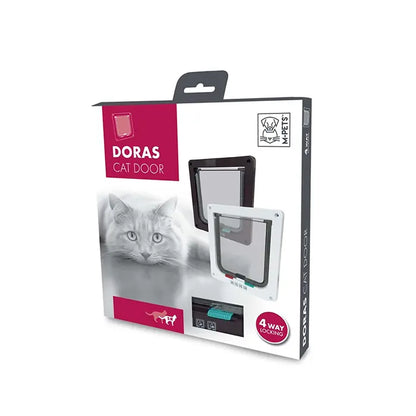 M-Pets Doras 4-Way Locking Cat Door Brown