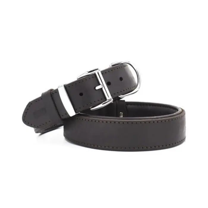 Doggie Oiled Leather Dog Collar Durable Brown 4x47-55cm