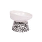 M-Pets Urban Style Tilted Ceramic Pet Bowl Black & White 350ml