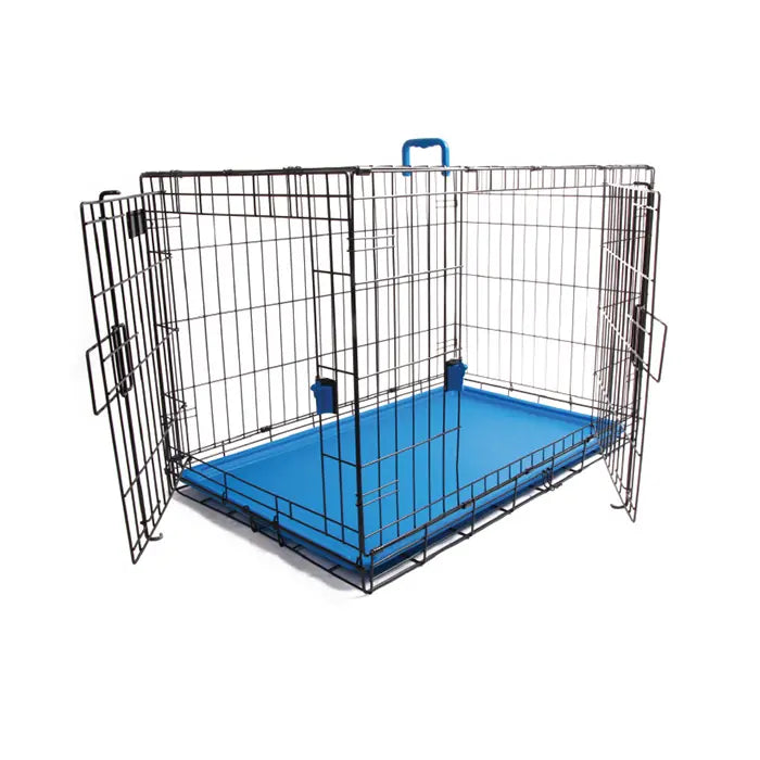 M-Pets Voyager Two-Door Medium Dog Crate Blue 76x48x53cm