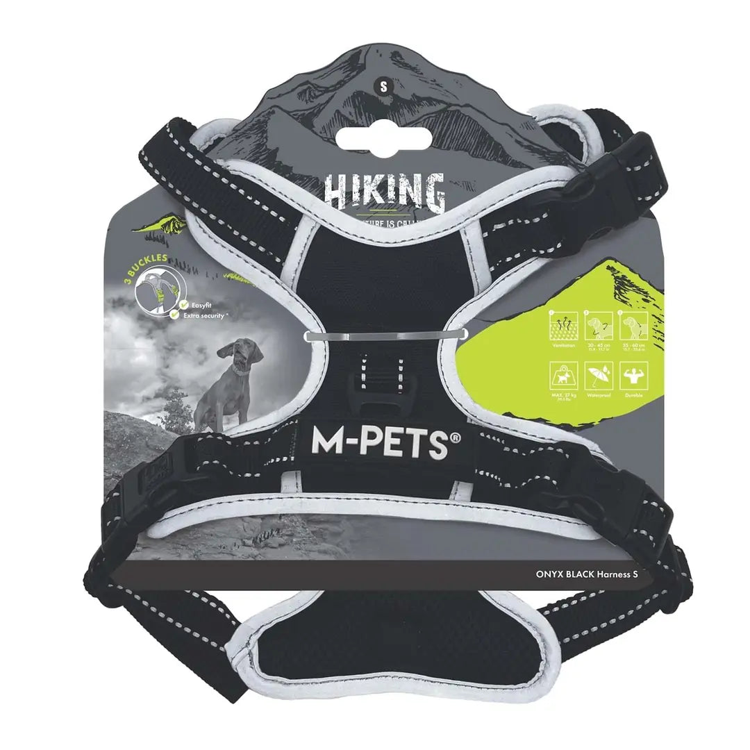 M-Pets Hiking Soft Reflective Dog Harness Black Small
