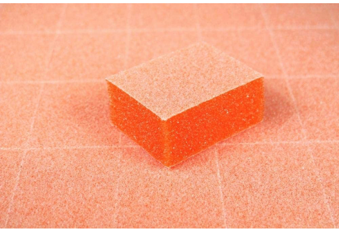 *150pc Sheet Mini Nail Buffer - 80/80 Orange/White JAPAN