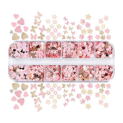 12 Grids Sequin Mix Gold & Rose Gold