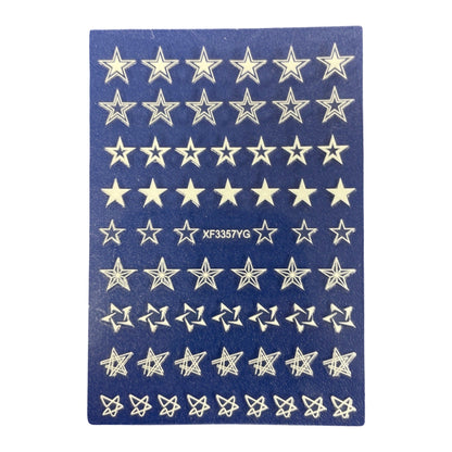 White Star Nail Sticker -XF3357YG