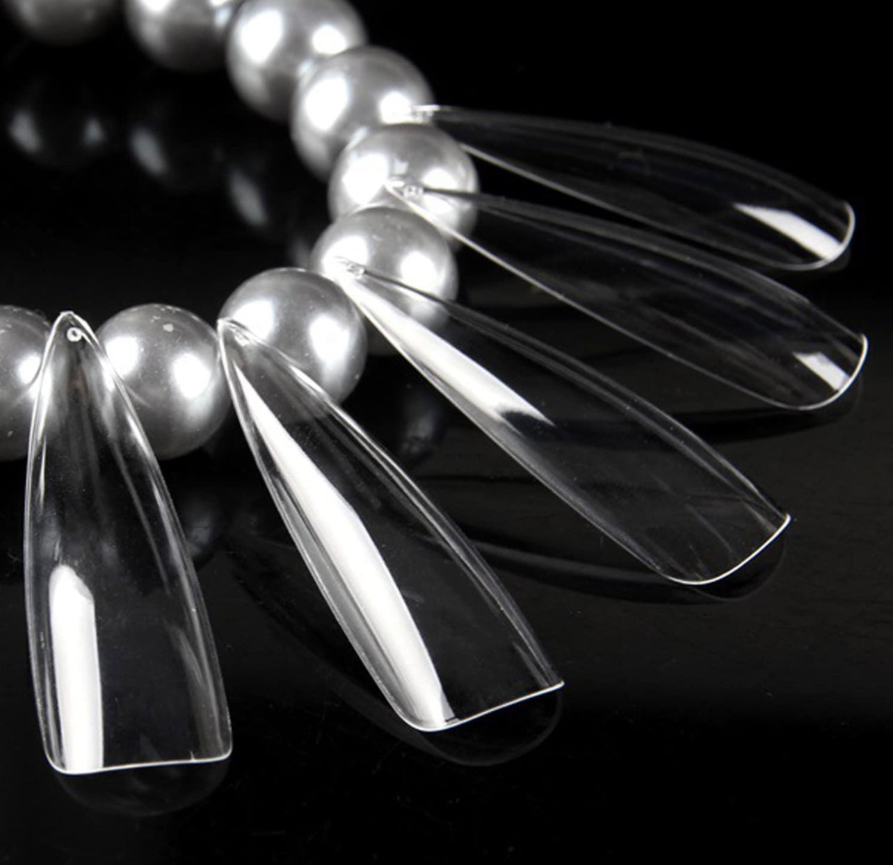 Full Cover 3XL Stiletto  Clear Nail Tips Bag 0 to 11 - 360pc