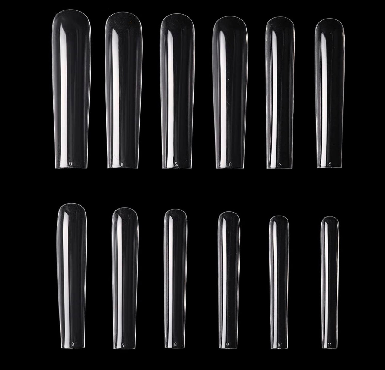 Full Cover Nail tips  3XL  Square   Clear / Nail Tips Bag 500pc