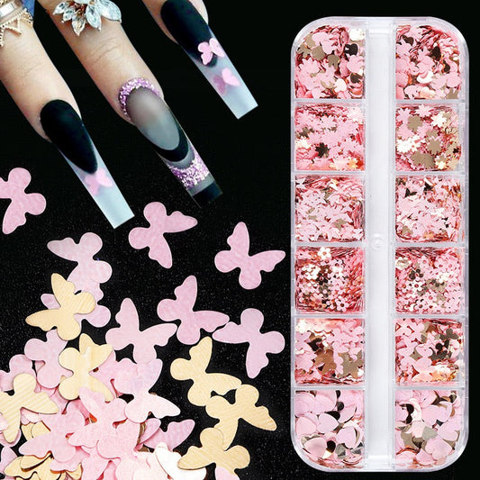 12 Grids Sequin Mix Gold & Rose Gold