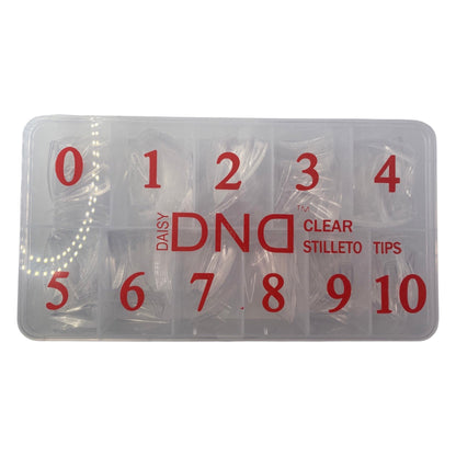 Stiletto Nail Tips Box 0 to 10 – Clear DND