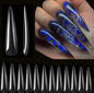 Full Cover 3XL Stiletto  Clear Nail Tips Bag 0 to 11 - 360pc