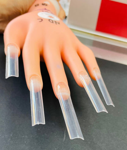 3XL NO C Curve Square Clear Nail Tips - Bag 5O4pc