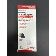 Children's Acetaminophen Oral Suspension (Grape Flavor - 4 fl oz)