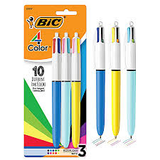 BIC® 4-Color Retractable Ballpoint Pen – 6 Pack (Medium/Fine Point)